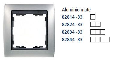 Marco Simon 82 con 2 elementos aluminio mate/zócalo grafito SIMON 82824-33